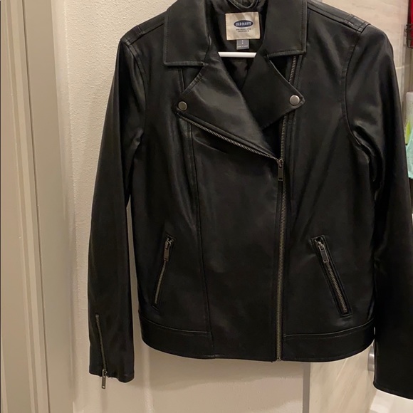Faux Black Leather Jacket - Picture 6 of 8